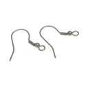 Stainless Steel Hook Earwire with loop original color