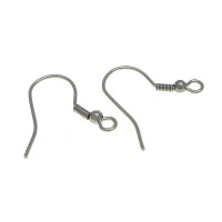 Stainless Steel Hook Earwire with loop original color
