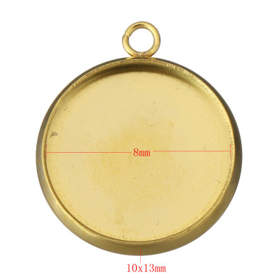 Round bed INNER PART 8mm made of surgical steel in gold plating