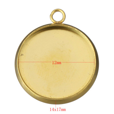 Round bed INNER PART 12mm made of surgical steel in gold plating