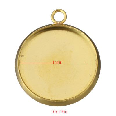 Round bed INNER PART 14mm made of surgical steel in gold plating