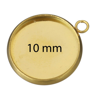 Round bed INNER PART 10mm made of surgical steel in gold plating