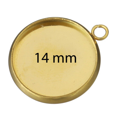 Round bed INNER PART 14mm made of surgical steel in gold plating