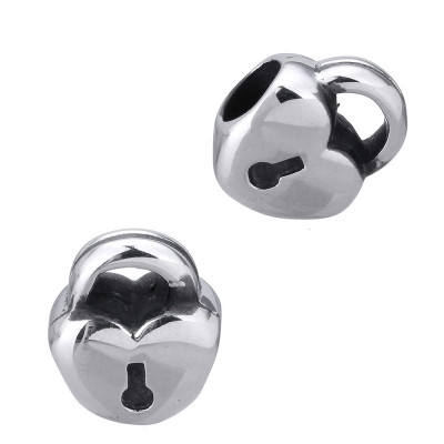 Surgical steel lock-shaped bead with a large pull-through