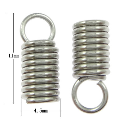 Spring-loaded end cap 3mm in diameter made of surgical steel