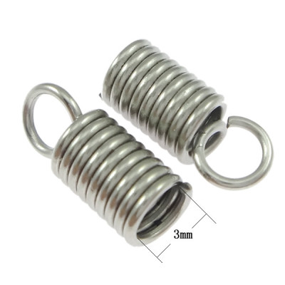 Spring-loaded end cap 3mm in diameter made of surgical steel