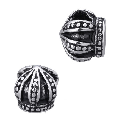 Bead with a large thread, crown of surgical steel