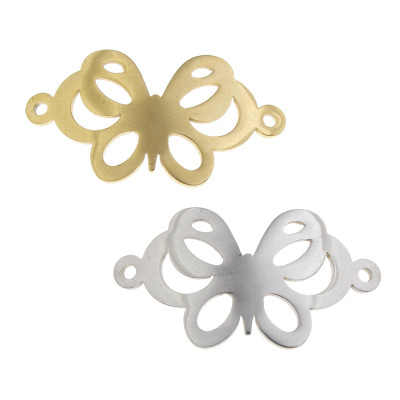 Bow tie connector in two colors of surgical steel