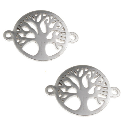 Connector Tree of Life in two colors of surgical steel