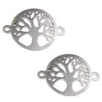 Connector Tree of Life in two colors of surgical steel