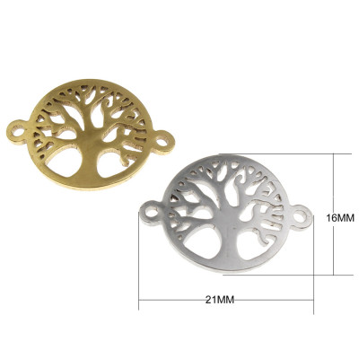 Connector Tree of Life in two colors of surgical steel