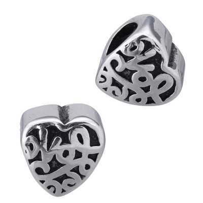 Bead with the inscription Love written by ornamental steel