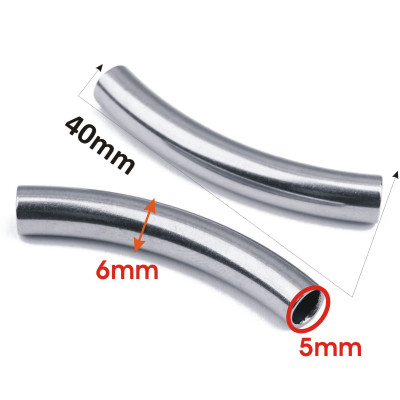 Curved tube 6x40mm pulling hole 5mm