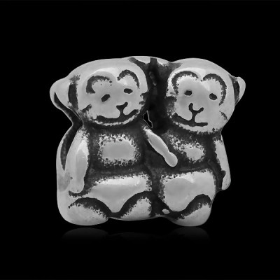 Surgical steel monkey bead