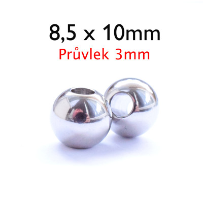 Bead ball 10 x 8,5mm from surgical steel