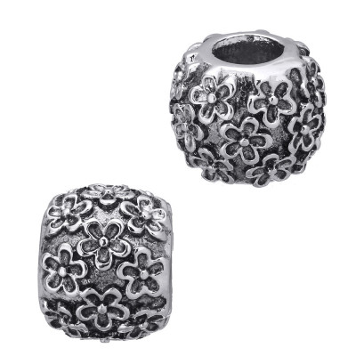 Bead with flowers in two colors