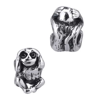 Little bead monkey covering his surgical steel ears