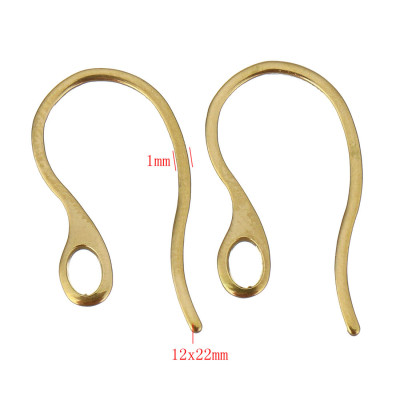 Hook Earwire 18k Gold plated stainless steel 304
