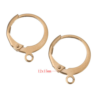 Mechanical ring earrings ROSE GOLD galvanized surgical steel