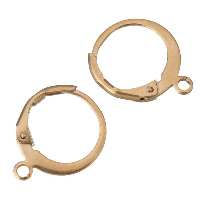 Stainless Steel Lever Back Earring Component Rose gold plated