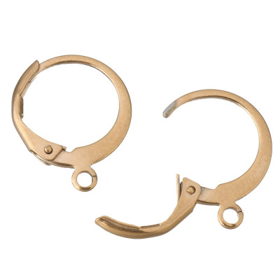 Stainless Steel Lever Back Earring Component Rose gold plated