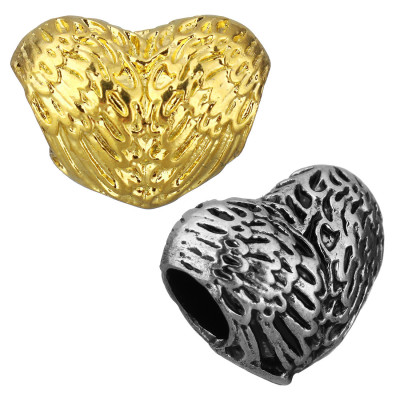 Heart bead in two color variants 16 x 12.5 mm from surgical steel