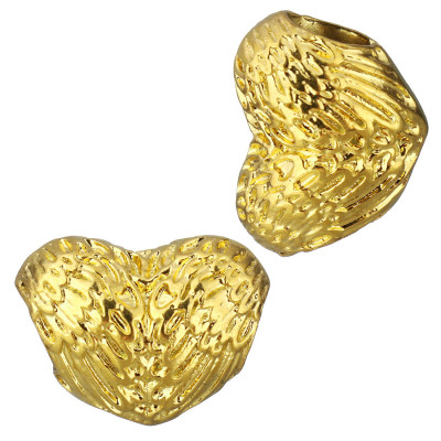 Heart bead in two color variants 16 x 12.5 mm from surgical steel