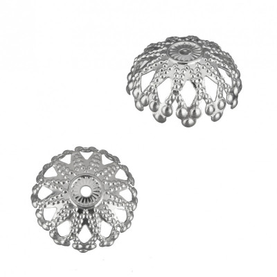 Bead cap cut through 12 x 5,5mm from surgical steel