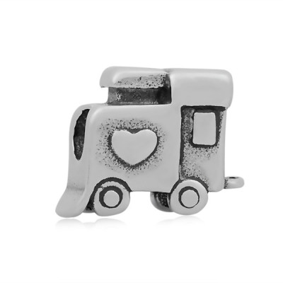 Bead contraption with heart made of surgical steel