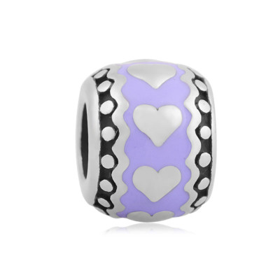 Bead with enamel in many color variants of surgical steel