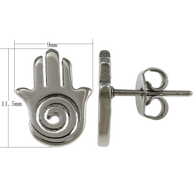 Fatima's hand studs in two color variants of surgical steel