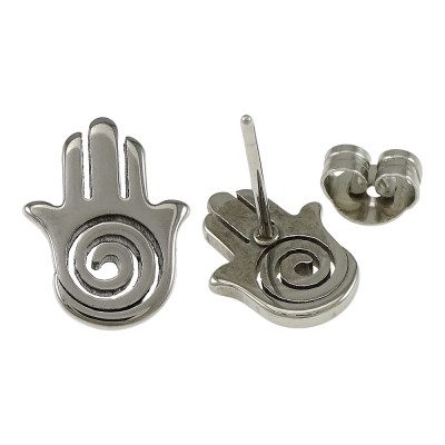 Fatima's hand studs in two color variants of surgical steel