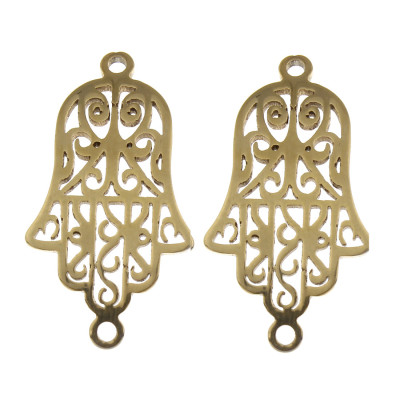 Fatima hand connector in two color variants of surgical steel