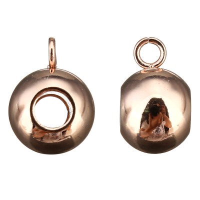 Bead with eyelet 6 x 11mm in surgical steel in ROSE GOLD galvanization