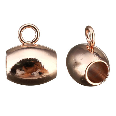 Surgical steel 5 x 7mm eyelet bead in Rose Gold plating