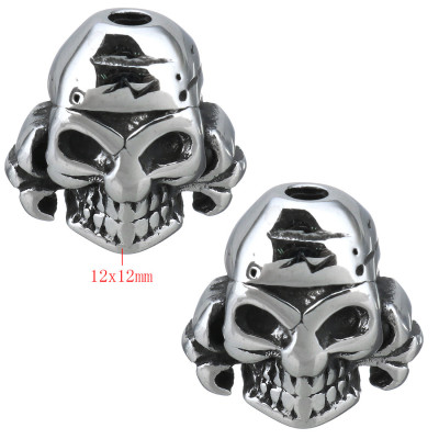 Pirate skull bead made of surgical steel
