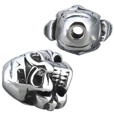 Pirate skull bead made of surgical steel