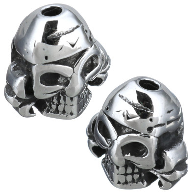 Pirate skull bead made of surgical steel