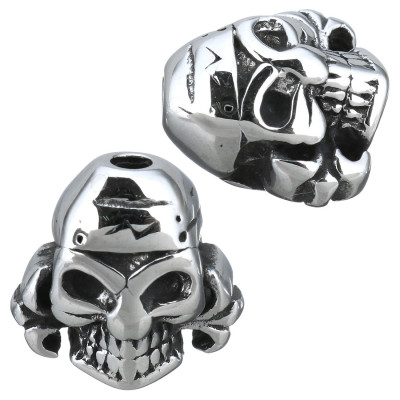 Pirate skull bead made of surgical steel