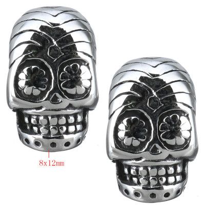 Skull mummy bead made of surgical steel