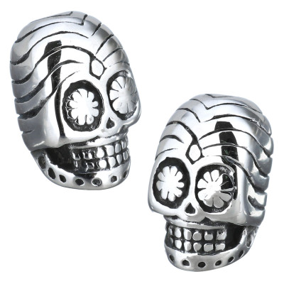 Skull mummy bead made of surgical steel