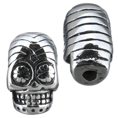 Skull mummy bead made of surgical steel