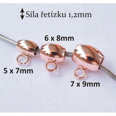 Bead with eyelet 7 x 9mm in galvanization Rose Gold of surgical steel