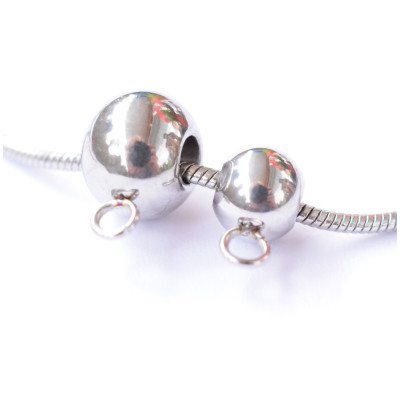 Bead with eyelet 6 x 11mm from surgical steel without surface treatment