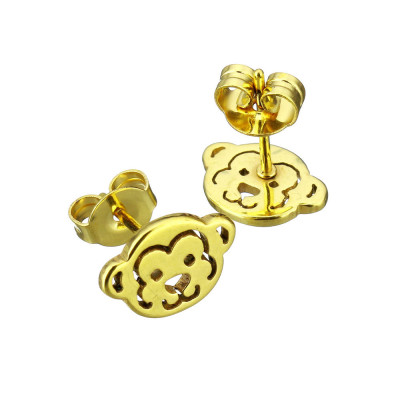 Surgical steel monkey studs in two color variants