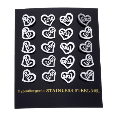 Inserts with inscription Love made of surgical steel