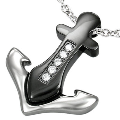 Anchor with surgical steel chatons