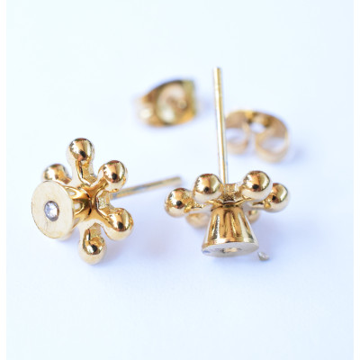 Flower buds of surgical steel and gold plating