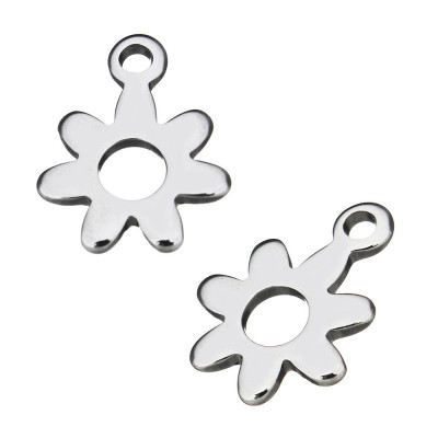Flower pendant 9 x 11 x 1mm from surgical steel