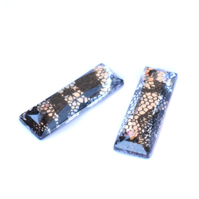 Black lace resin stones